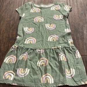 Kids Carter’s Green Rainbow Shirt Dress - Size 10